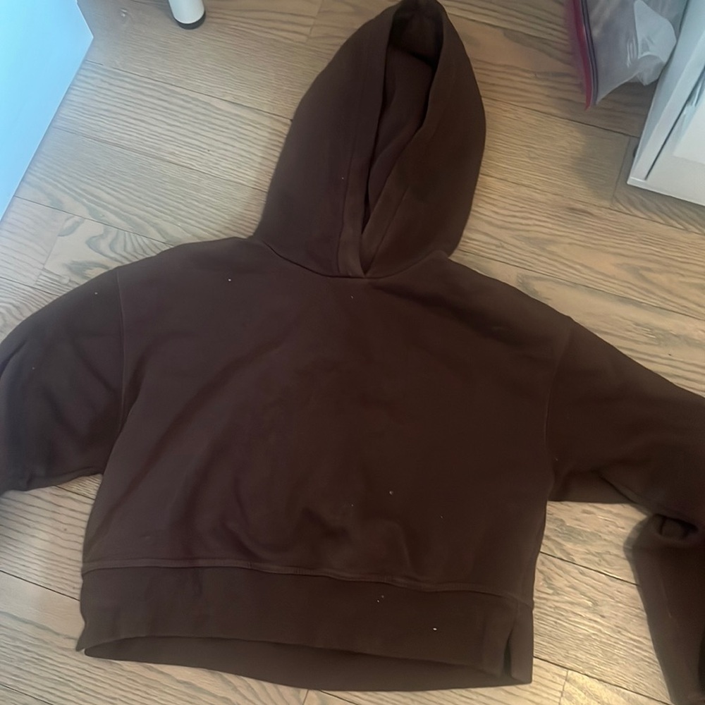 CROPPED ZARA CHOCOLATE HOODIE